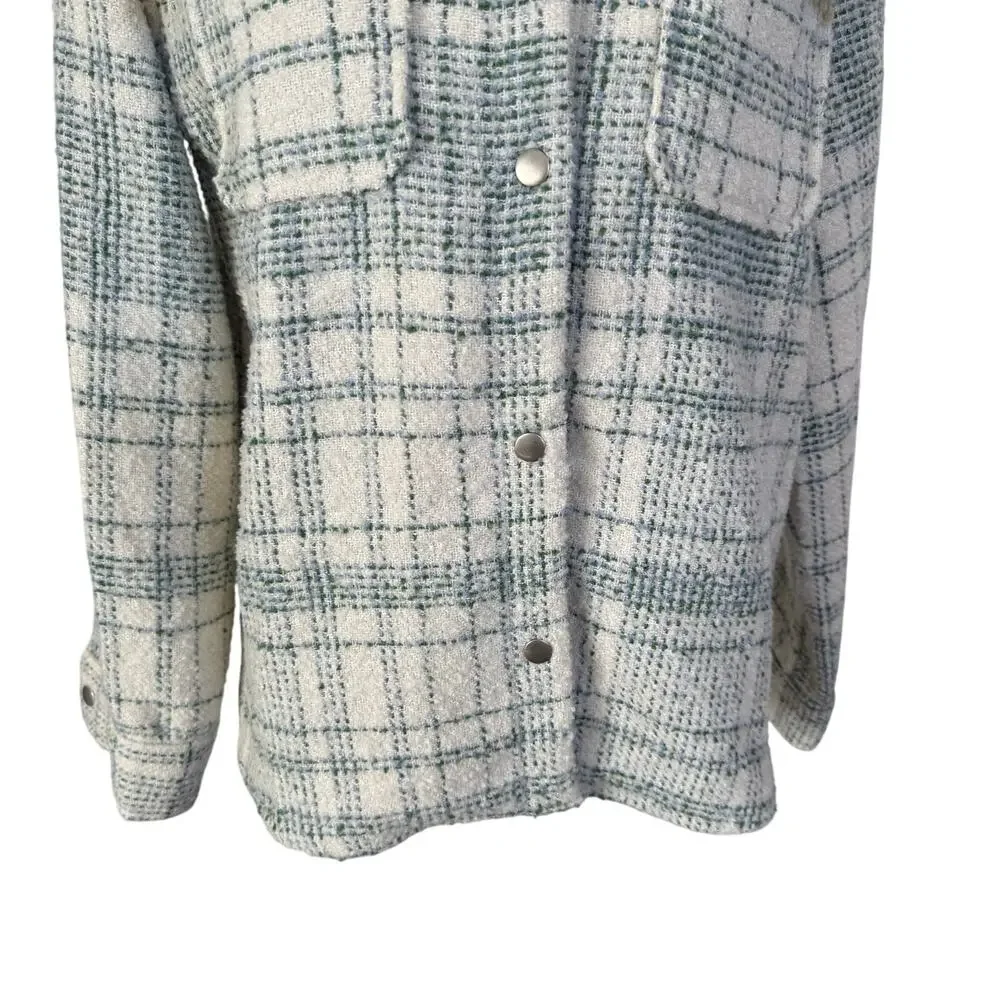 Blue B Shacket Jacket Women's Size L Large Green Plaid